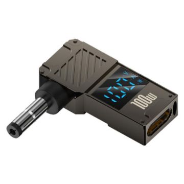 100W Type-C to DC4.0x1.7mm Adapter with Digital Display - 1