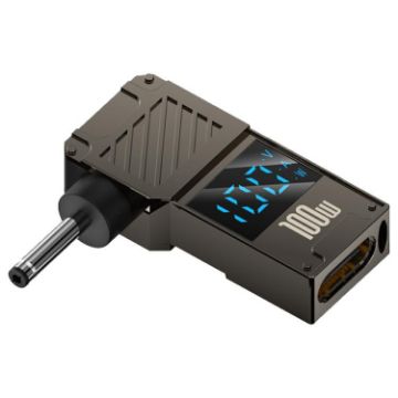 100W Type-C to DC3.0 x 1.1mm Charging Adapter with Digital Display - 1