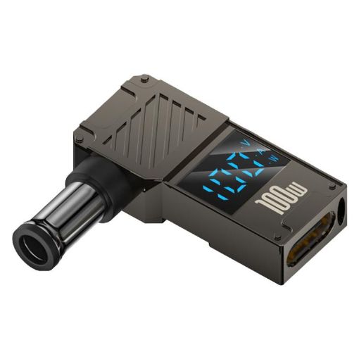 100W Type-C to DC6.0x4.4mm Charging Adapter with Digital Display - 1