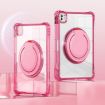 iPad Pro 13 2024 Red Rose Rotation Ring Handle Clear Tablet Case - 4