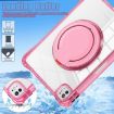 iPad Pro 13 2024 Red Rose Rotation Ring Handle Clear Tablet Case - 5
