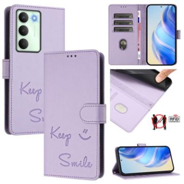 Realme 14x/V70/C75 5G Light Purple RFID Leather Phone Case - 1