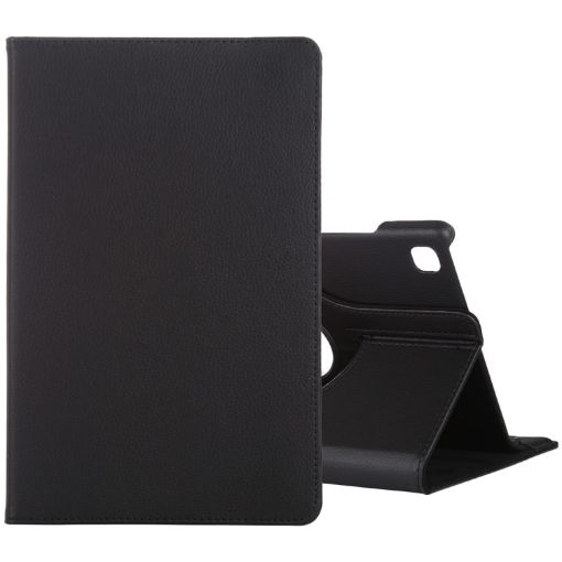 Samsung Galaxy Tab A7 T500 360 Rotating Leather Case with Holder - Black - 1