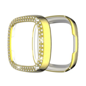 Fitbit Versa 3/Sense Gold Diamond PC Protective Case - Double Row Plating - 1