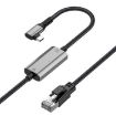 2m RJ45 to USB-C Side Bend High Speed Ethernet Cable - 1