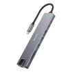 Yesido HB27 8 in 1 Type-C 3.1 Multifunctional HUB Adapter Dock (Dark Grey) - 1