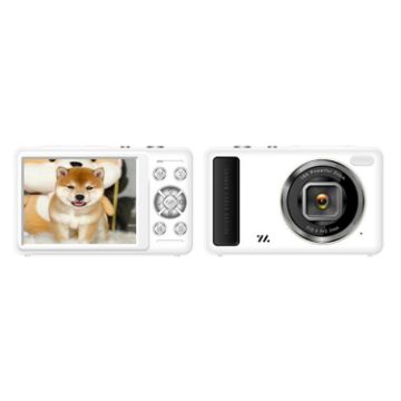 DC15 4K HD Video Camera, 2.4" Screen, 18X Zoom, 64MP Shooting - White - 1