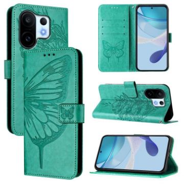 Vivo S30 Pro Mini Green Embossed Butterfly Leather Phone Case - 1