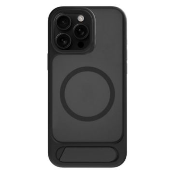 iPhone 15 Pro Kalebol MagSafe Tilt Holder PC TPU Case Black - 1