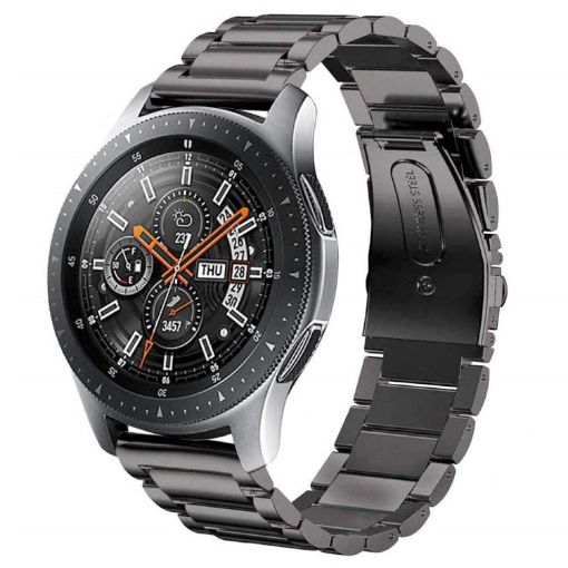 24mm Grey Titanium Alloy Watch Band with Three Beads Flat Buckle - 1