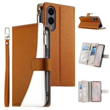 Samsung Galaxy S25 Edge 5G Leather Wallet Case with Strap - Brown - 1
