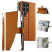 Samsung Galaxy S24 Ultra 5G Brown Leather Wallet Case with Strap - 1