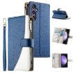 Samsung Galaxy S23 FE 5G Leather Wallet Case with Strap - Dark Blue - 1