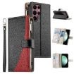Samsung Galaxy S22 Ultra 5G Leather Wallet Case with Strap (Black) - 1