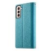 Samsung Galaxy S21+ 5G Blue Leather Wallet Case with Strap & Card Slots - 3