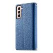 Samsung Galaxy S21+ 5G Dark Blue Leather Wallet Case with Strap - 3