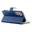 Samsung Galaxy S21+ 5G Dark Blue Leather Wallet Case with Strap - 5