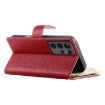 Samsung Galaxy S21 Ultra 5G Red Leather Wallet Case with Strap - 5