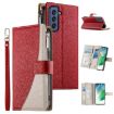 Samsung Galaxy S21 FE 5G Red Leather Wallet Case with Strap - 1