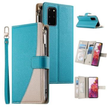 Samsung Galaxy S20+ Blue Leather Wallet Case with Strap & Card Slots - 1