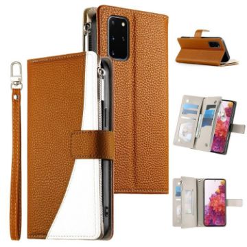 Samsung Galaxy S20+ Brown Leather Wallet Case with Strap & Card Slots - 1