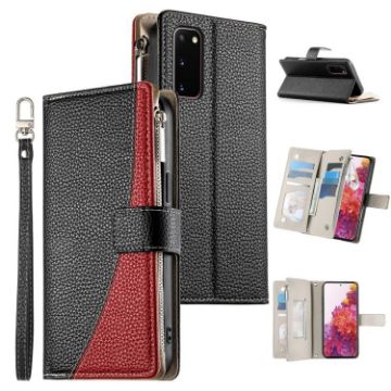 Samsung Galaxy S20 Black Leather Wallet Case with Strap & Card Slots - 1