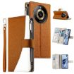 Realme 11 Pro/11 Pro+ Brown Leather Wallet Case with Strap & Multi-card Slots - 1