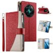 Realme 13/12/Narzo 70 Red Leather Wallet Phone Case with Strap - 1