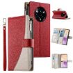 Realme 14 Pro+ Red Leather Wallet Phone Case with Strap & Multi-card Slots - 1