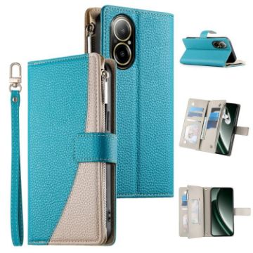 Realme C67/12 Lite Global Leather Wallet Phone Case with Strap - Blue - 1