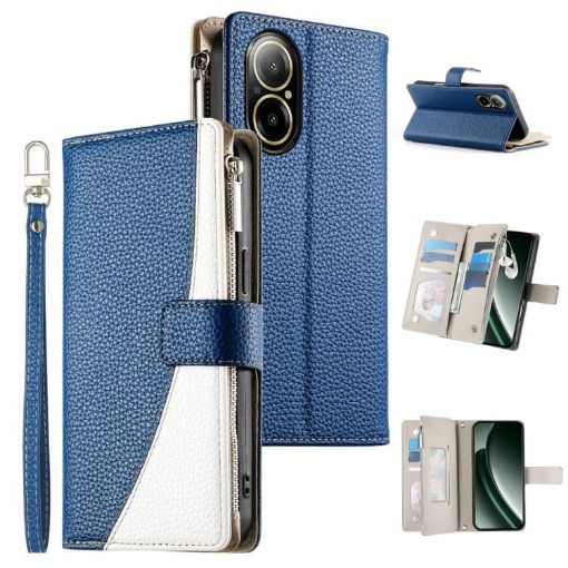 Realme C67/12 Lite Global Leather Wallet Phone Case with Strap - Dark Blue - 1