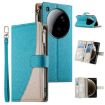 Xiaomi 15 Ultra Blue Leather Wallet Phone Case with Strap & Zipper - 1