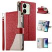 Redmi 13C/5G/13R Poco C65 Leather Wallet Phone Case with Strap (Red) - 1