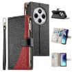 Redmi 14C/14R/A4 5G/A3 Pro Leather Wallet Phone Case with Strap (Black) - 1