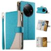 Redmi A3/Xiaomi Poco C61 Blue Leather Wallet Phone Case with Strap - 1