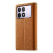 Redmi K70/K70 Pro/Poco F6 Pro Brown Leather Wallet Phone Case with Strap - 3