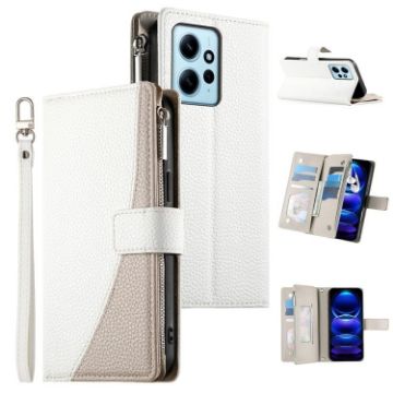 Redmi Note 12 4G/12R Pro Wallet Leather Case with Strap - White - 1