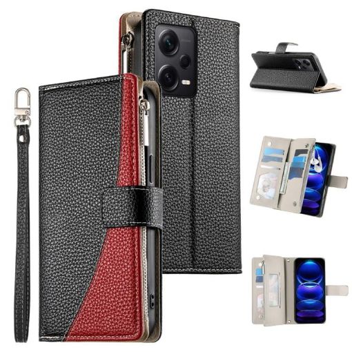 Redmi Note12 Pro+/Explorer Wallet Leather Case with Strap (Black) - 1
