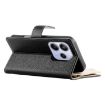 Redmi Note 14 4G Black Leather Wallet Case with Strap & Multi-card Slots - 5
