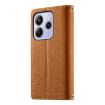 Redmi Note 14 4G Brown Leather Wallet Case with Strap & Card Slots - 3