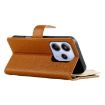 Redmi Note 14 4G Brown Leather Wallet Case with Strap & Card Slots - 5
