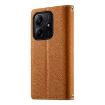 Redmi Note 14 5G Brown Leather Wallet Case with Strap & Multi-card Slots - 3