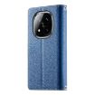 Redmi Note 14 Pro 4G Leather Wallet Case with Strap - Dark Blue - 3