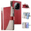 Redmi Note 14 Pro 4G Red Leather Wallet Case with Strap & Multi-card Slots - 1