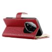 Redmi Note 14 Pro 4G Red Leather Wallet Case with Strap & Multi-card Slots - 5