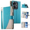 Redmi Turbo 3/Poco F6 Blue Leather Wallet Phone Case with Strap - 1