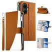 Redmi Turbo 4 Pro/Poco F7 Leather Wallet Phone Case with Strap - Brown - 1
