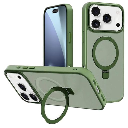 iPhone 17 Pro Max Dark Green Metal Lens Frame MagSafe Case - 1