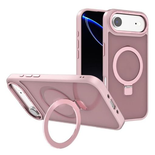 iPhone 17 Air Kalebol Metal Lens Frame MagSafe Frosted Case Pink - 1