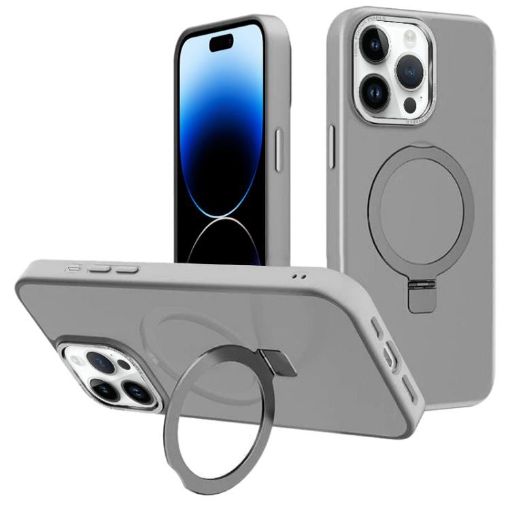 iPhone 14 Pro Max Grey Metal Lens Frame MagSafe Holder Case - 1